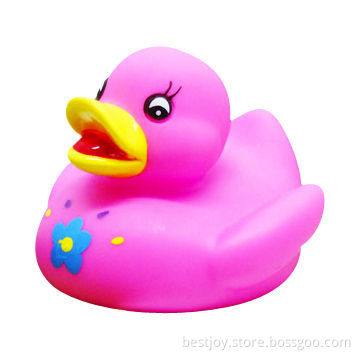 Rubber duck with colorful spots, suitable for gift and premium